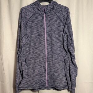 RAB Women’s Maze Hoody Full Zip Jacket Lavender Purple Gray Navy Large